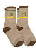 Brown Embroidered Frog Socks
