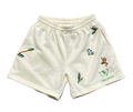 Cream Embroidered Frog Shorts