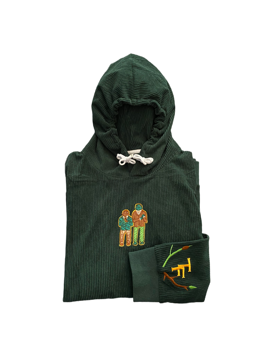 Green Corduroy Frog Hoodie