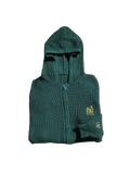 Green Knit Full Zip Frog Hoodie