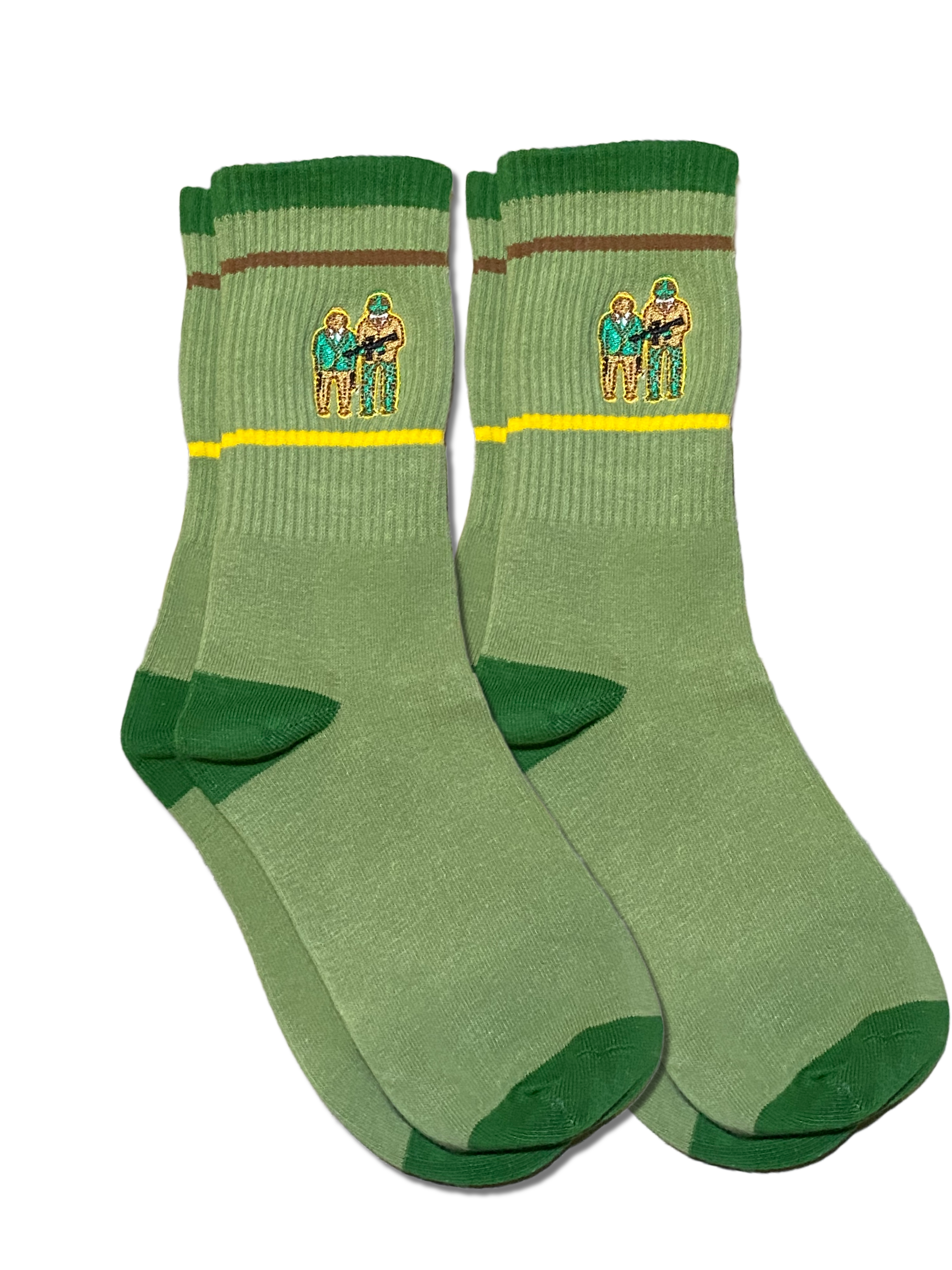 Green Embroidered Frog Socks