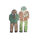 Two Frogs Pin