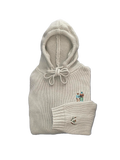 Grey Knit Frog Hoodie