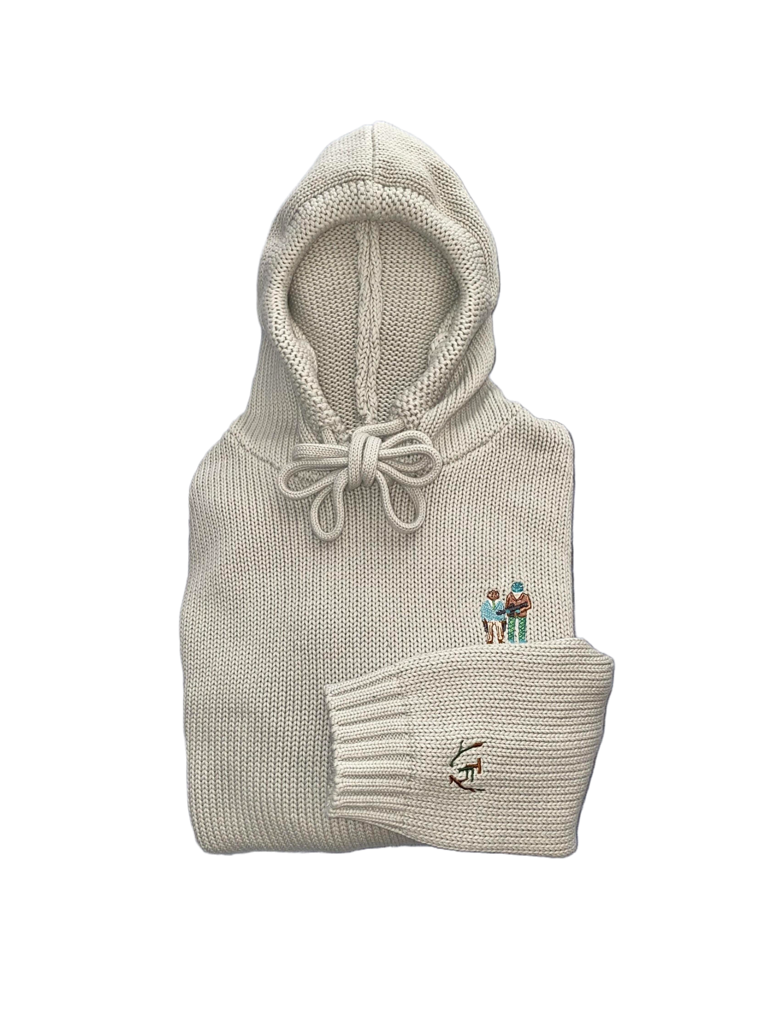 Grey Knit Frog Hoodie