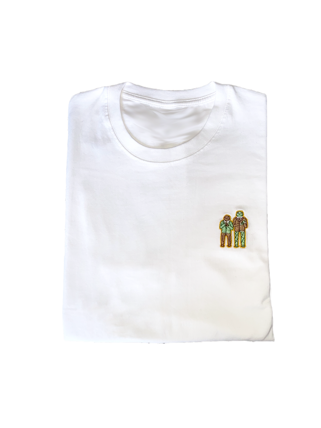 White Embroidered Frog Tee