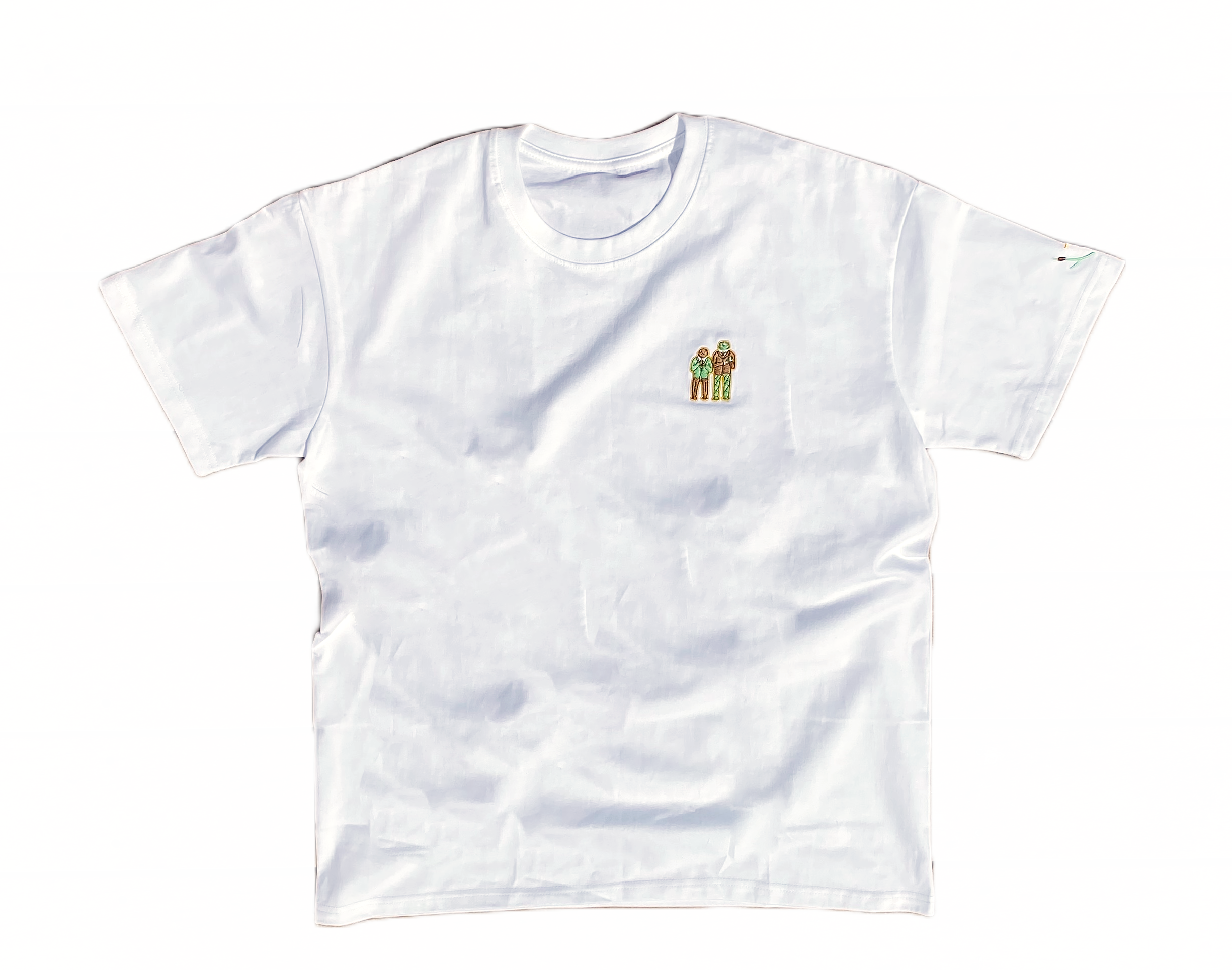 White Embroidered Frog Tee